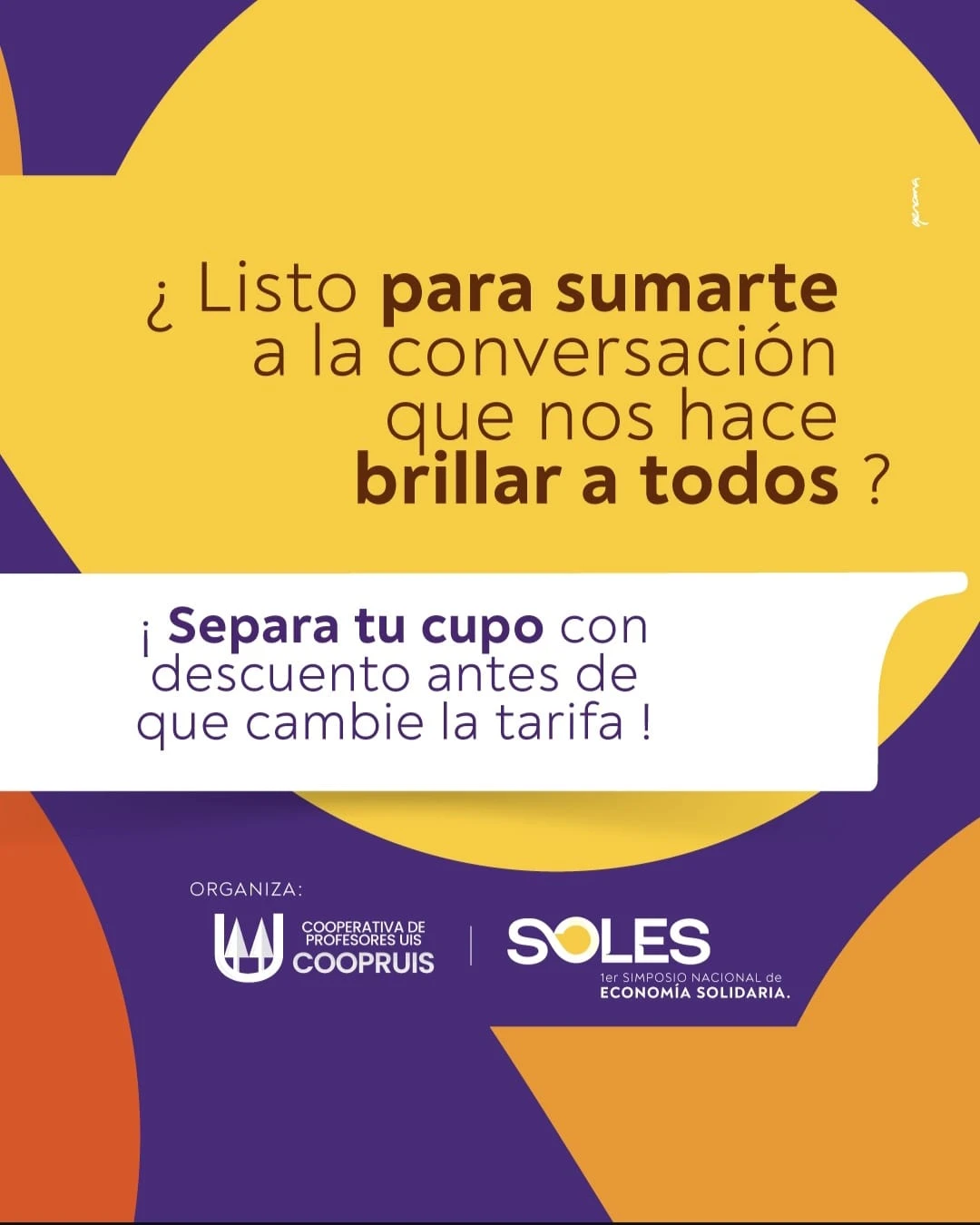 ¿Listo para sumarte a la conversación que nos hace brillar a todos? Separa tu cupo con descuento antes de que cambie la tarifa.